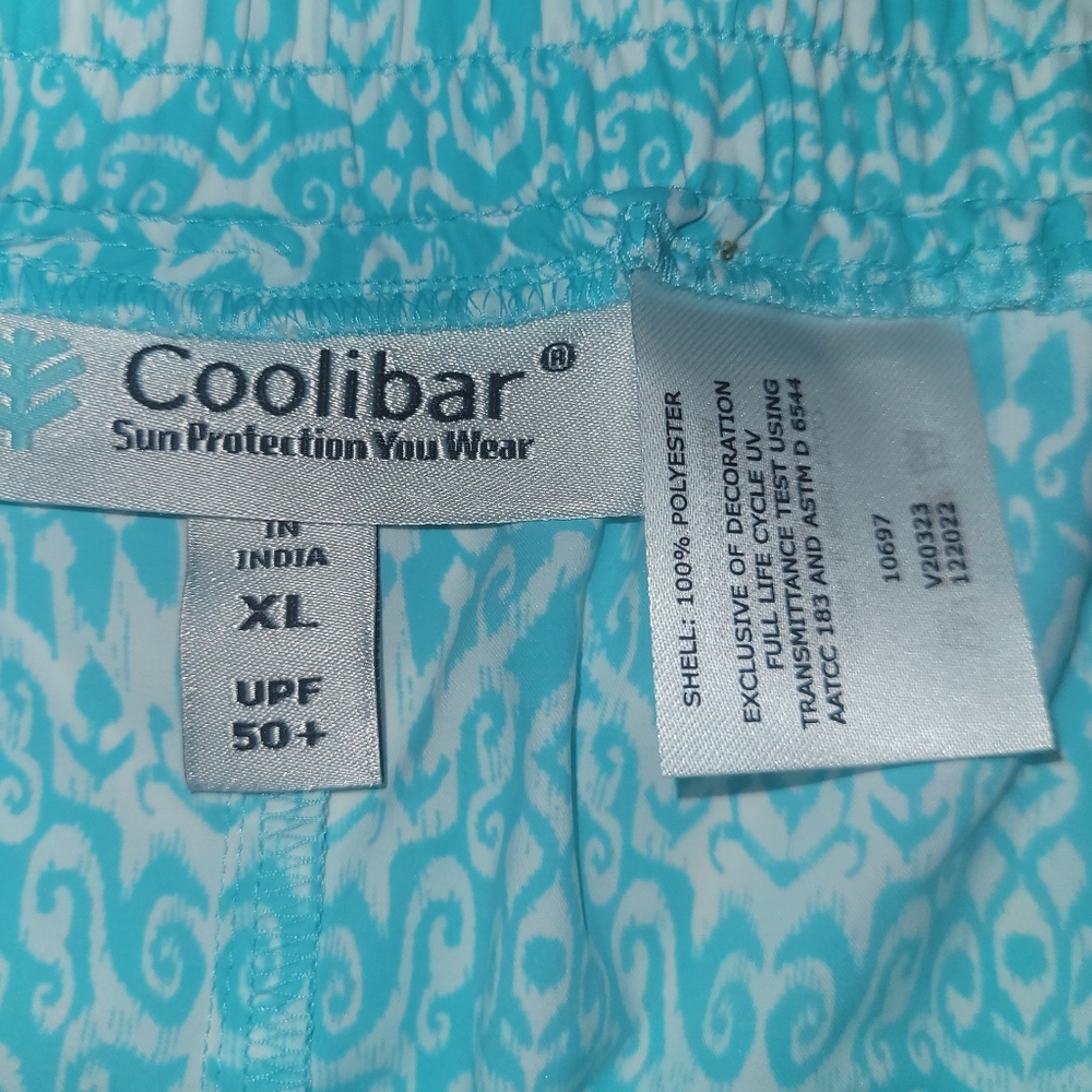 Coolibar Perissa UPF50+ Aire Tapered Pants Cropped Blue White Floral Size XL - Picture 12 of 15
